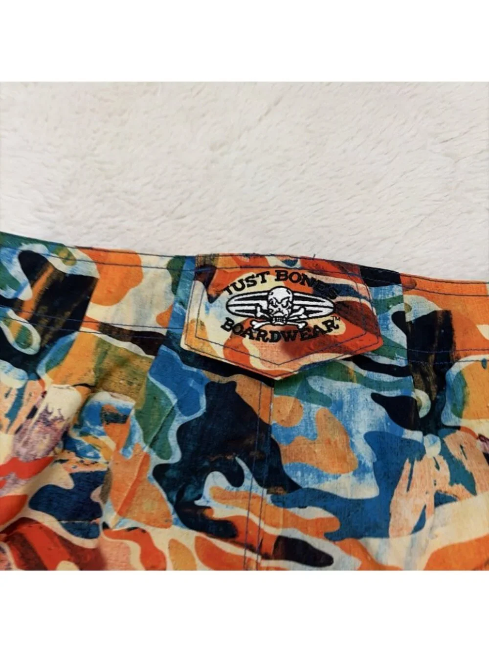 Just Bones Boardshorts Boys Camo Swim Trunks 28 B Adjustable